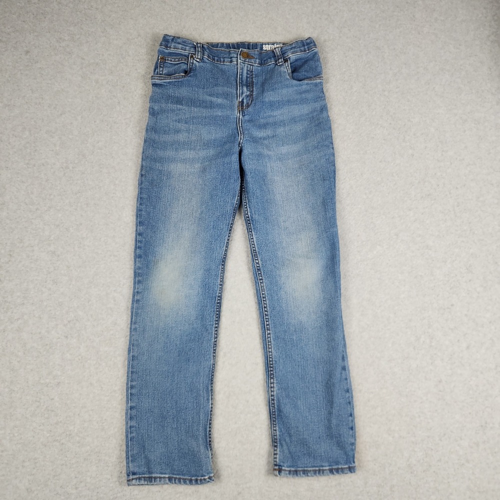 Carter's Jeans Boys 12/12A Blue Denim Faded‎ Stretch Medium Wash Straight Leg